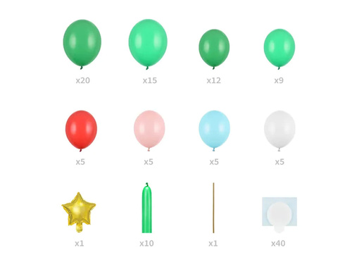 Bouquet of Christmas tree balloons - 76 pcs.