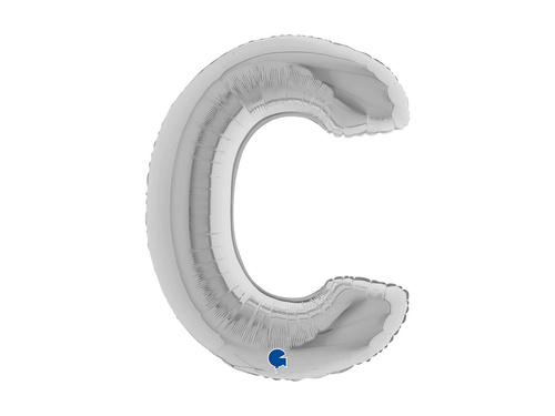 Balon foliowy literka C srebrny - 40" - 1 szt.