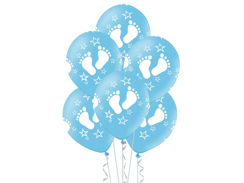 Latex Feet balloons for baby shower for boy - 30 cm - 5 pcs.