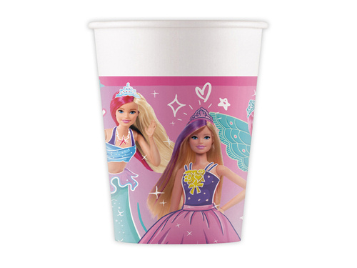 Kubeczki papierowe Barbie - 200 ml - 8 szt.