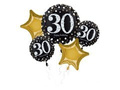 A bouquet of foil balloons for 30