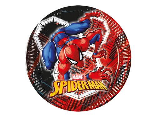 Talerzyki papierowe na urodziny Spiderman - 20 cm - 8 szt.