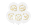 Balony lateksowe IHS ze złotym ornamentem - 30 cm - 5 szt.