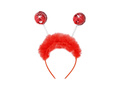 Opaska na głowę z czerwonymi cekinami i futerkiem