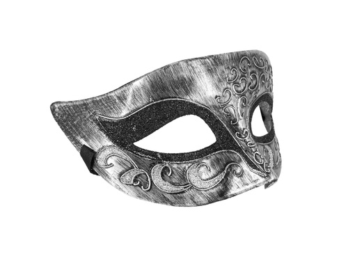 Maska karnawałowa - srebrna - 1 szt.