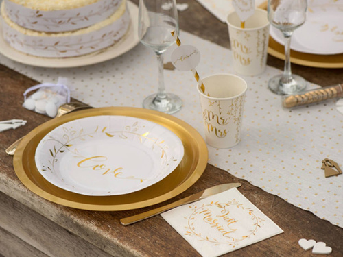 Just Married gold napkins - 25 cm - 20 pcs.