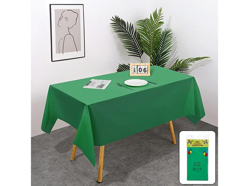 Green foil tablecloth - 137 x 274 cm - 1 pc.