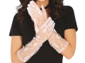 Pair of white embroidered gloves - 36 cm