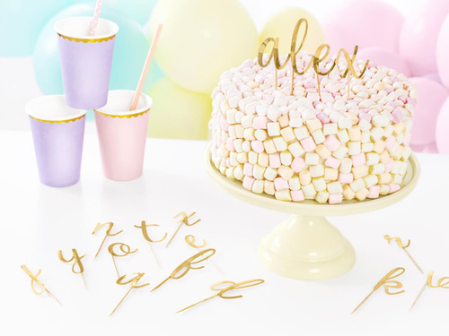 Golden Alphabet cake topper - 53 pcs.