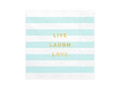 Serwetki Live Laugh Love błękitne paski - 33 cm - 20 szt.