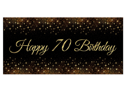 Sparkling poster for seventieth birthday - 70x33 cm