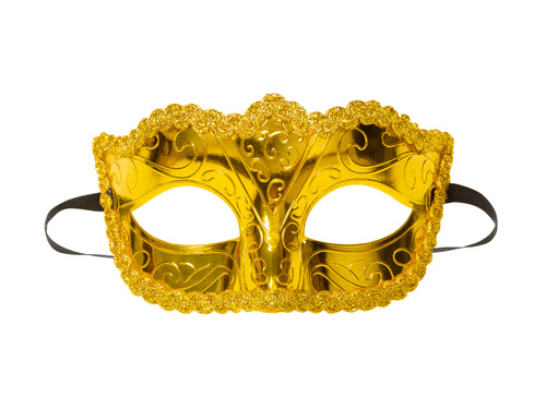 Maska karnawałowa wenecka złota - 1 szt.