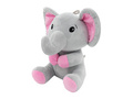 2-in-1 plush toy balloon weight elephant with pink ears - 21 cm - 170g
