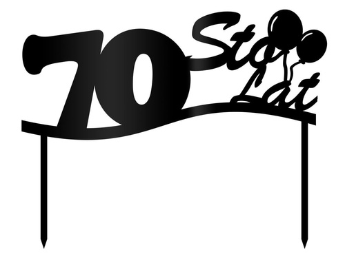 Cake topper 70 birthday - 1 pc