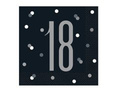 Black birthday napkins for the eighteenth birthday - 33 cm - 16 pcs.