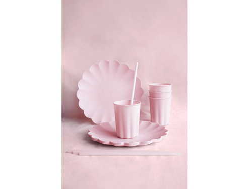 Słomki rurki różowe plastikowe - 23 cm- 12 szt.