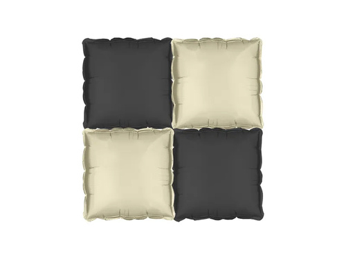 Balony foliowe Kwadraty czarno-beżowe - 35 x 35 cm - 4 szt.