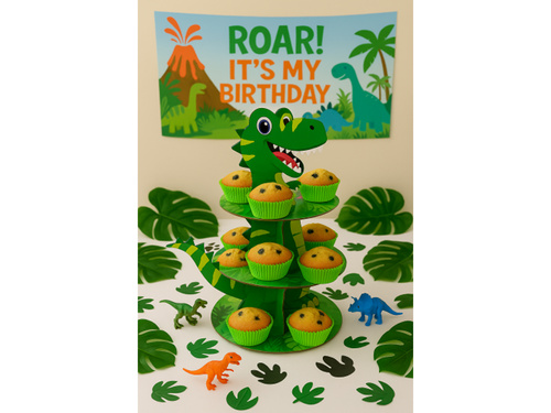 Stojak patera na babeczki Dinozaur - 1 szt.