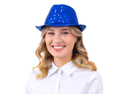 Kapelusz z cekinami granatowy - 1 szt.