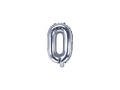 Foil balloon letter "O" silver - 35 cm