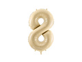 Number 8 Beige Foil Balloon - 72 cm - 1 pc