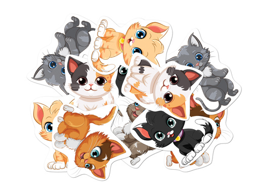 Double-sided decoration Cats - 12 pcs.