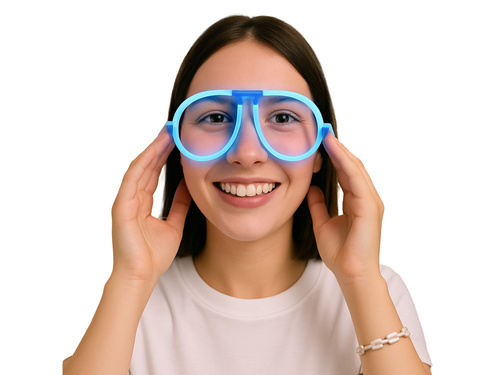 Świecące okulary fluorescencyjne - światło chemiczne - mix kolorów - 1 szt.