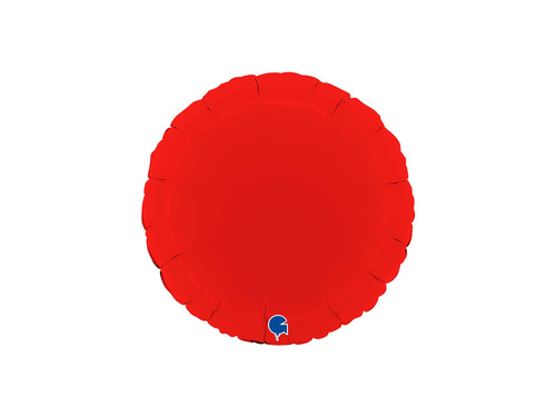Balon foliowy okrągły matowy czerwony - 14" - 1 szt.