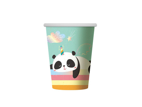 Kubeczki papierowe Rozmarzona Panda - 266 ml - 6 szt.