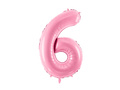 Foil balloon number 6 pink - 86 cm - 1 pc.