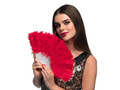Red feather fan