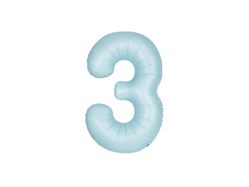 Foil balloon number 3 blue - 86 cm - 1 pc.