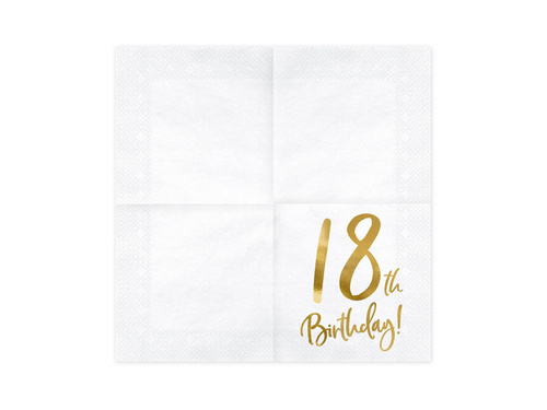 Eighteenth birthday napkins - 33 cm - 20 pcs.