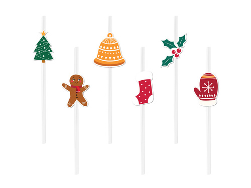 Christmas straws for Christmas - 6 pcs.