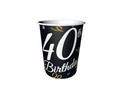 Cups for the fortieth birthday black - ml - 6 pcs.