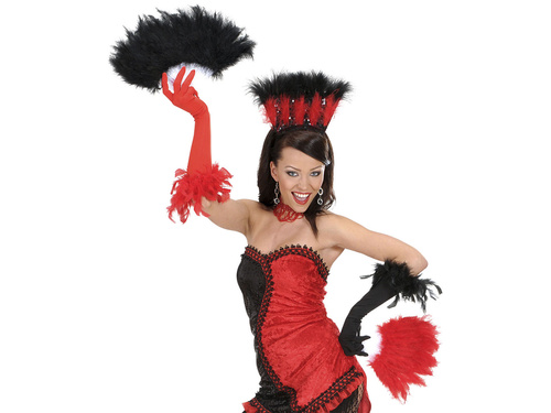 Red feather fan