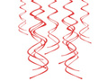 Hanging decoration swirls red - 60 cm - 5 pcs.