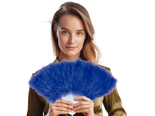 Wachlarz z piór niebieski - 1 szt.