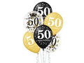 Printed latex balloons for 50th birthday - 30 cm - 6 pcs.