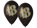Balony lateksowe z nadrukiem 18 czarne - 30 cm - 5 szt.