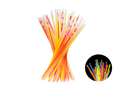 Świetliki łamane - fluorescencyjne - mix kolorów - 100 szt.