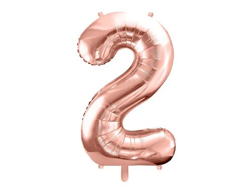 Foil balloon number 2 pink gold - 86 cm - 1 pc.