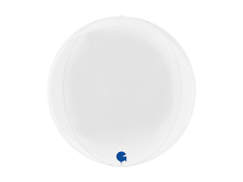 Balon foliowy kula biały 4D - 15" - 1 szt.
