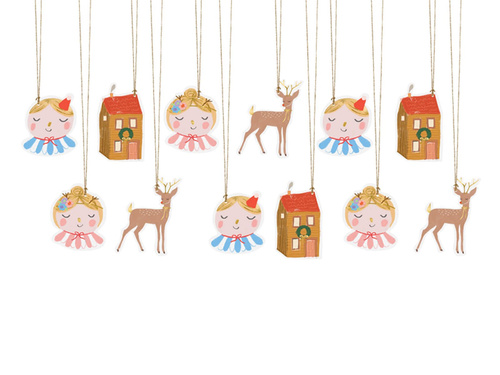 Gift tags Christmas mix designs - 12 pcs.