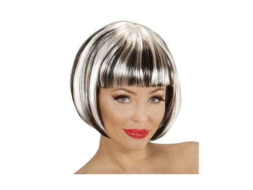 Czarno-biała peruka z modnymi pasemkami