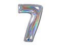 Balon foliowy cyfra 7 brokatowy holograficzny srebrny - 26" - 1 szt.