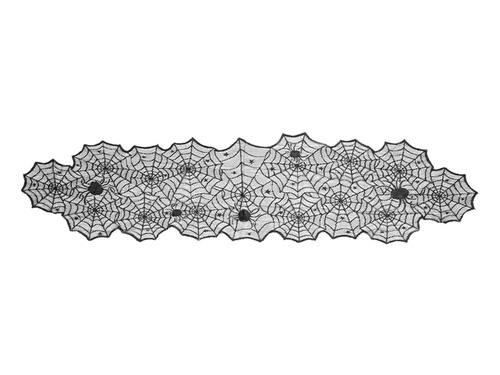 Black centrepiece with spiderwebs - 185 x 45 cm - 1 pc