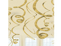 Hanging decoration gold swirls - 56 cm - 12 pcs.