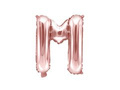 Balon foliowy litera "M" różowo-złota - 35 cm