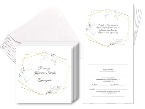 Comunion invitation card & envelope - 1 pc